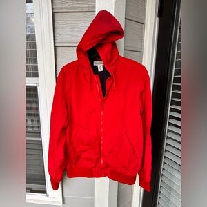 H&M LOGG Women's sz M Hooded Red Stylish Windbreaker Raincoat